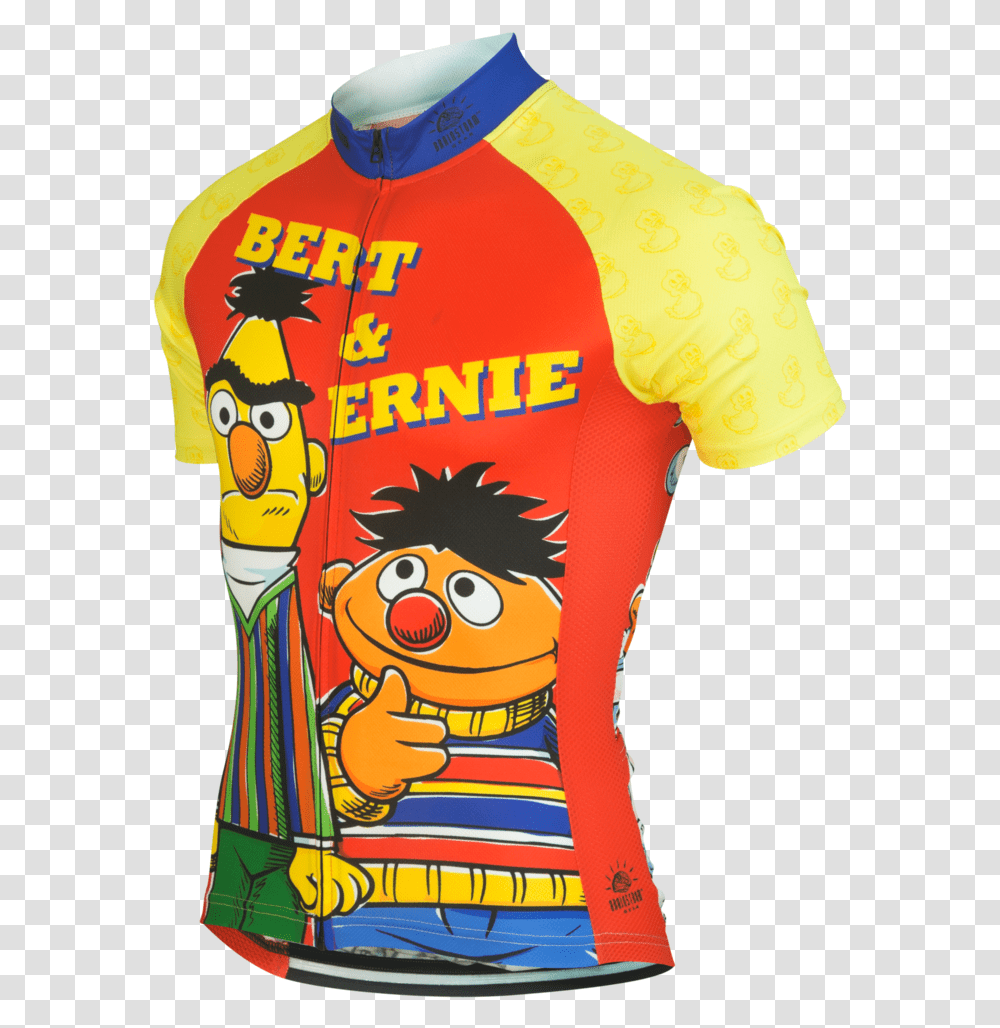 Bert Men's Sesame Street Cycling Jersey Cartoon, Apparel, Shirt, T-Shirt Transparent Png