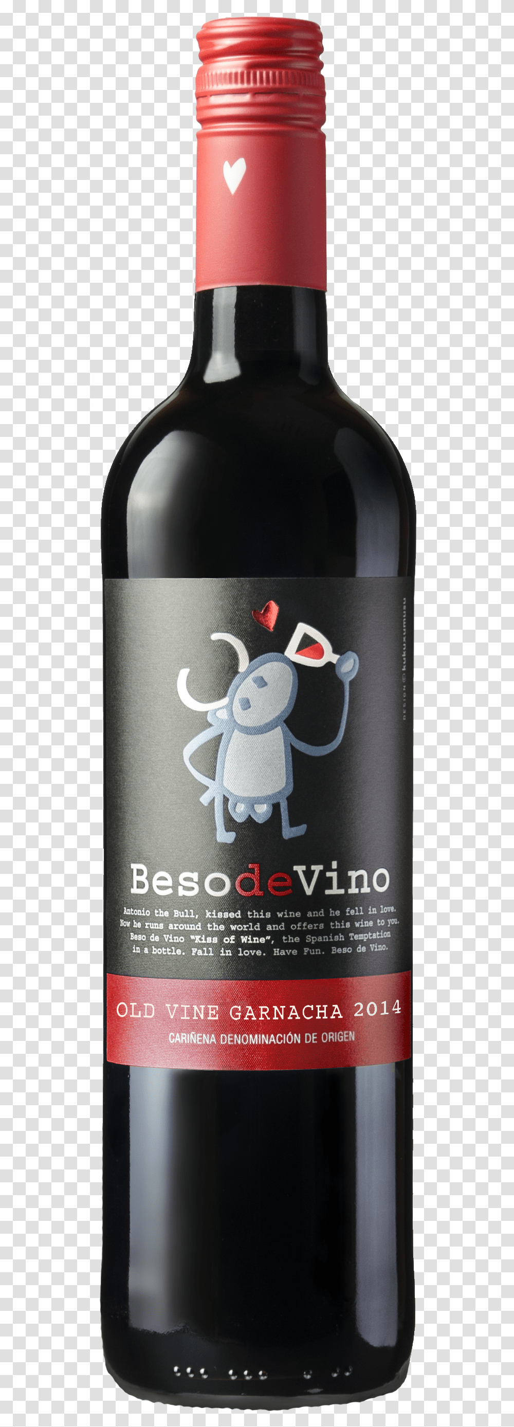 Beso De Vino Bottle Beso De Vino Old Vine Garnacha, Beverage, Drink, Alcohol, Wine Transparent Png