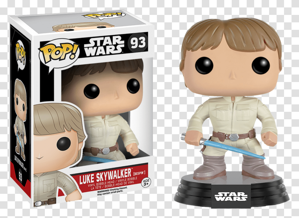 Bespin Luke Skywalker Wlightsaber Pop Vinyl Figure, Doll, Toy, Figurine, Head Transparent Png