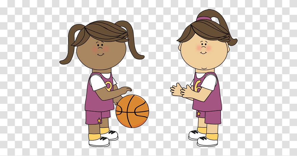 Best Basketball Printables Images Girls Playing Basketball Clipart, Person, People, Sport, Team Sport Transparent Png