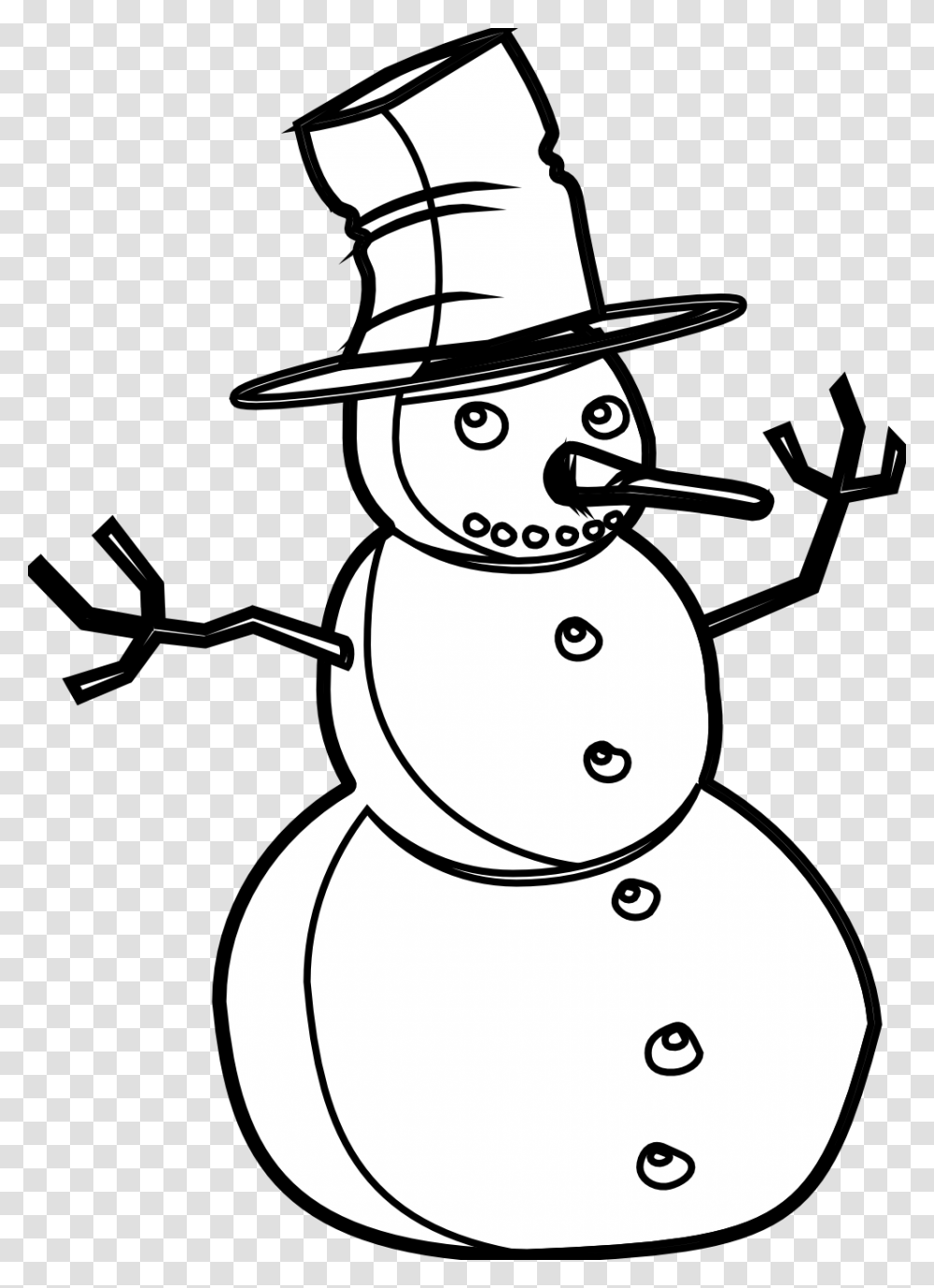 Best Christmas Clipart Black And White Snowman Image Collection, Winter, Outdoors, Nature, Insect Transparent Png