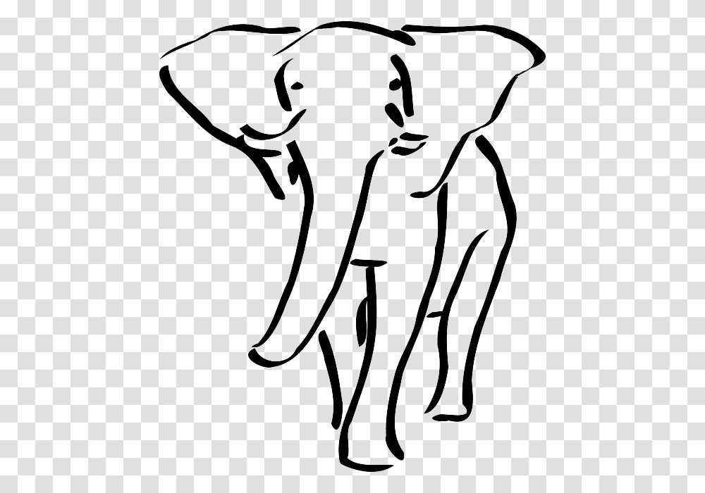 Best Elephant Outline, Stencil, Mammal, Animal, Wildlife Transparent Png