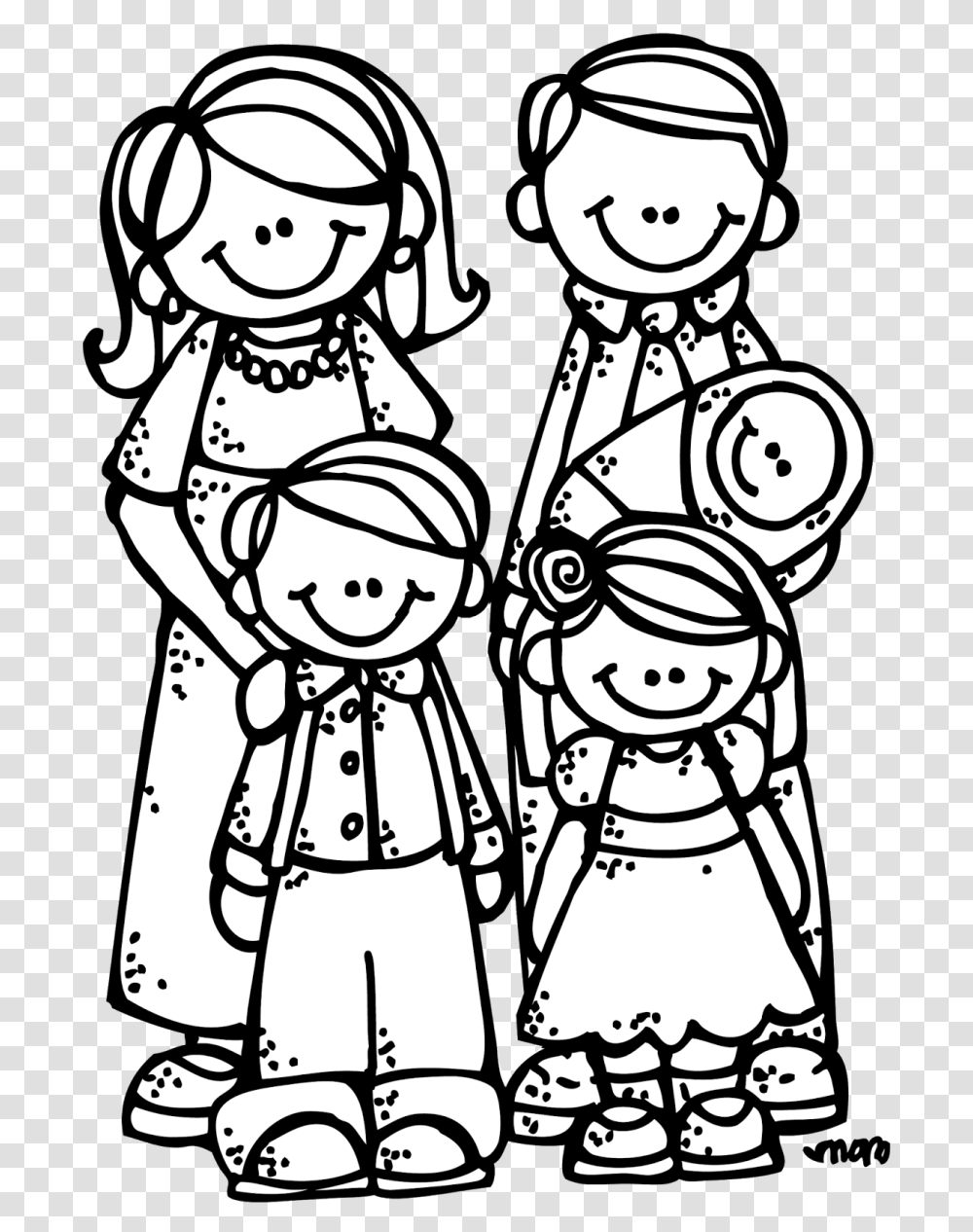 Best Family Clipart Black And White, Drawing, Doodle, Stencil, Chef Transparent Png