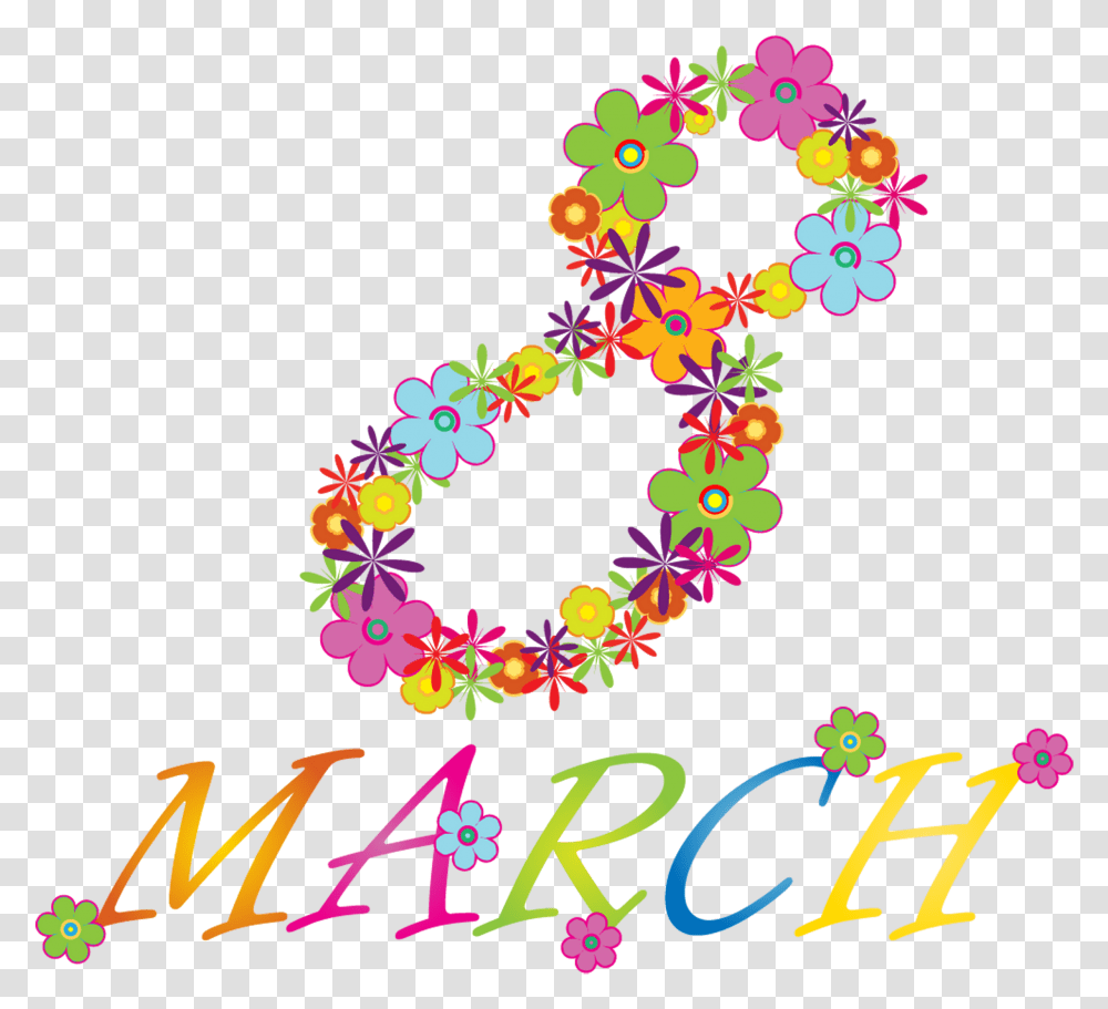 Best Free 8 March Womens Day Image March Clipart With Flowers, Graphics, Text, Floral Design, Pattern Transparent Png
