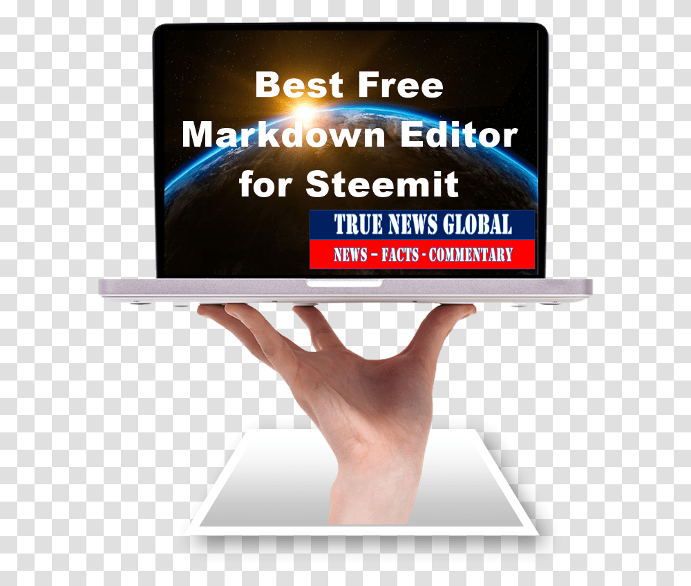 Best Free Markdown Editor For Steemit Laptop, Person, Electronics, Computer Transparent Png
