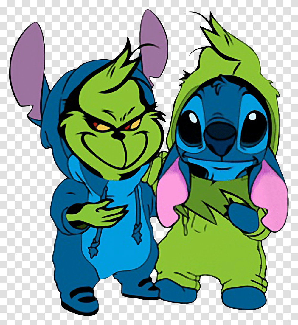 Best Friends Baby Grinch And Stitch Long Shirt Sweater Grinch And Stitch Transparent Png