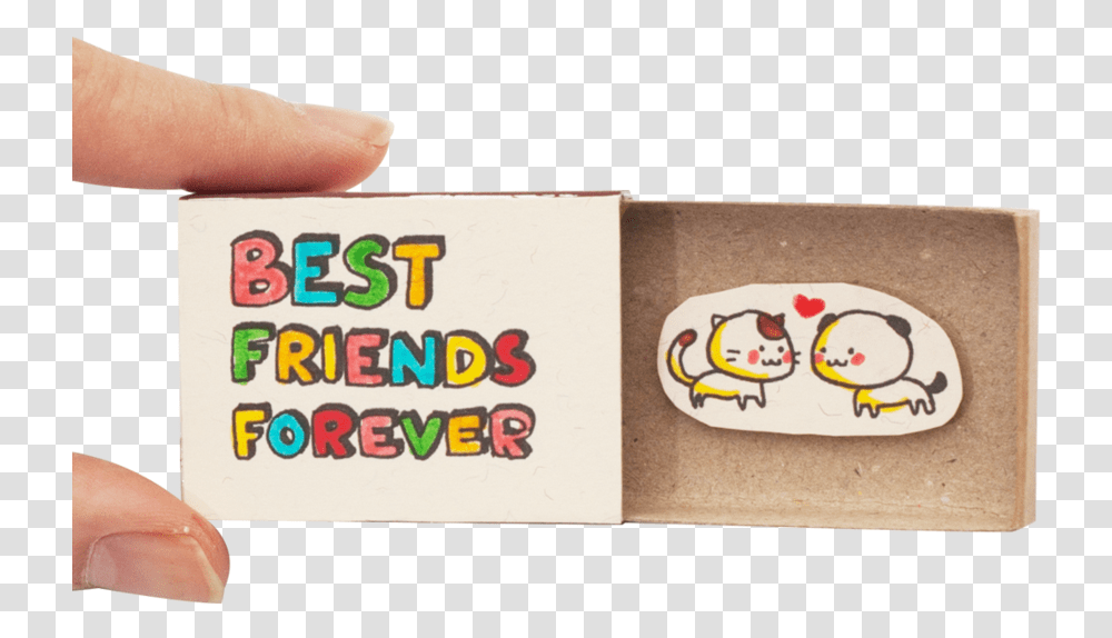 Best Friends Forever Friendship Card Matchbox Card Cartoon, Person, Human, Label Transparent Png