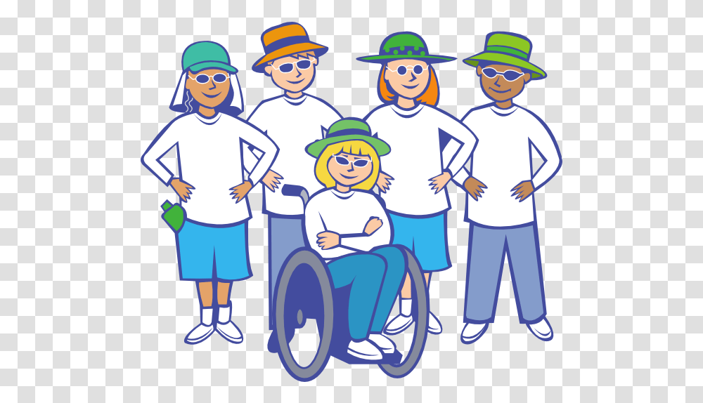 Best Group Of People Clipart 23269 Clipartioncom Person With Disability Clipart, Family, Performer, Hat, Clothing Transparent Png