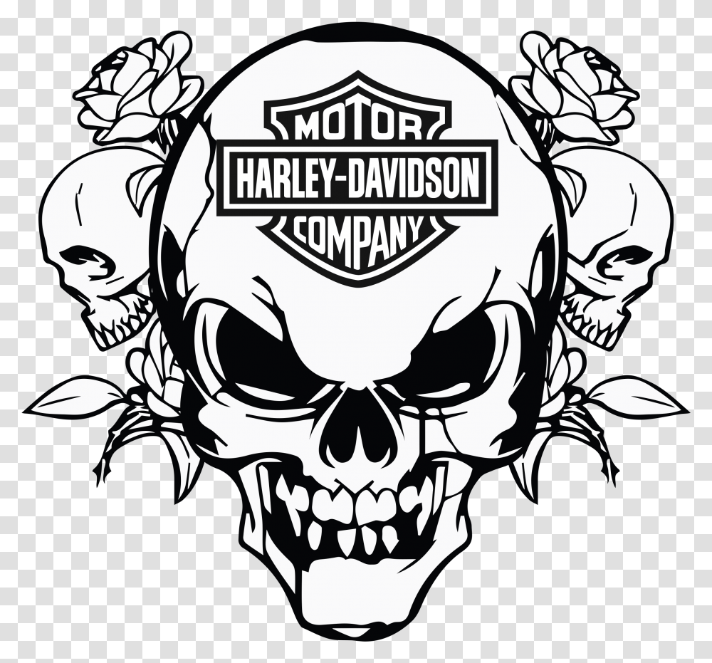Best Harley Davidson Images Harley Davidson Skull Logo, Stencil, Label, Text, Mask Transparent Png