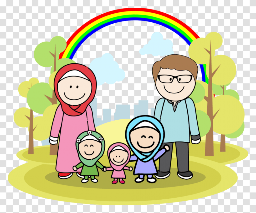 Best Muslim Muslim Family Cartoon, Drawing, Doodle, Crowd Transparent Png