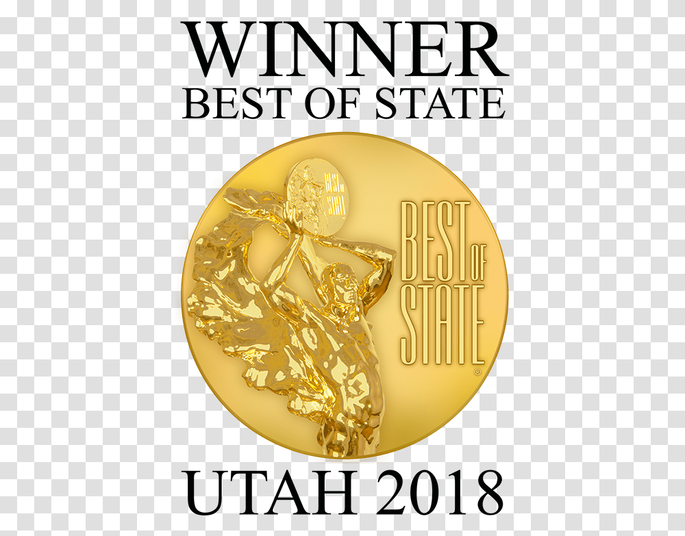 Best Of State Best Of State Utah, Gold, Gold Medal, Trophy, Lamp Transparent Png
