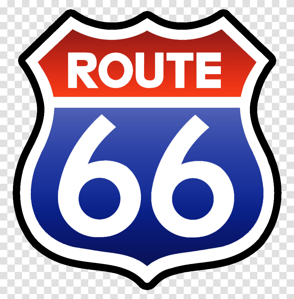 Best Route 66 Car Related Attractions Route 66 Sign Outline, Armor, Shield, Text, Symbol Transparent Png