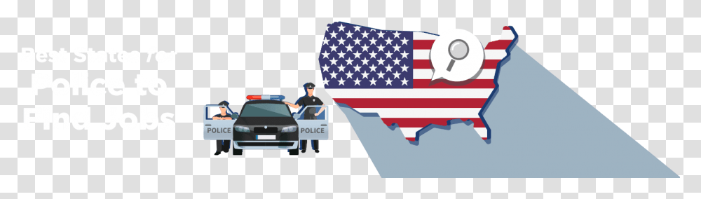 Best States For Police To Find Jobs Police Car, Flag, Person, Human Transparent Png