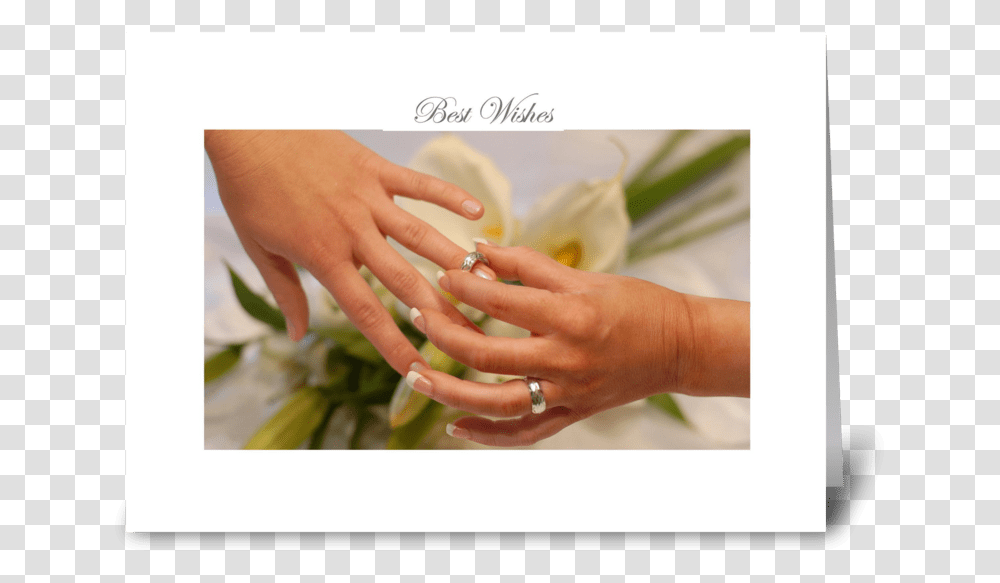 Best Wishes Greeting Card Wedding Ring, Hand, Person, Finger, Nail Transparent Png