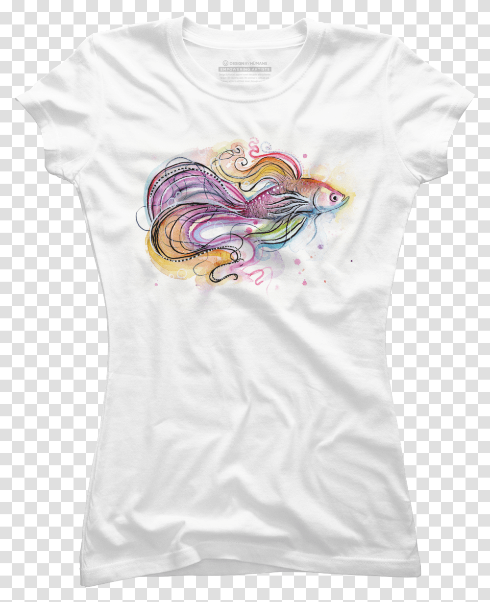 Betta Fish Juniors T Shirt Betta Fish Watercolor, Apparel, T-Shirt, Bird Transparent Png
