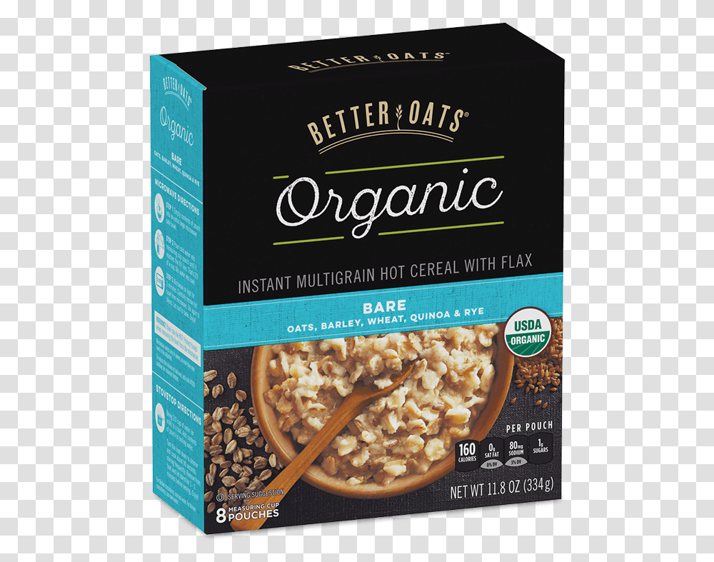 Better Oats Organic Bare Instant Oatmeal Box Image Better Oats Bare, Plant, Nut, Vegetable, Food Transparent Png