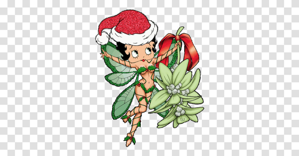 Betty Boop Fairy Wearing A Santa Hat Happy Holidays Betty Boop, Elf, Art, Person, Human Transparent Png