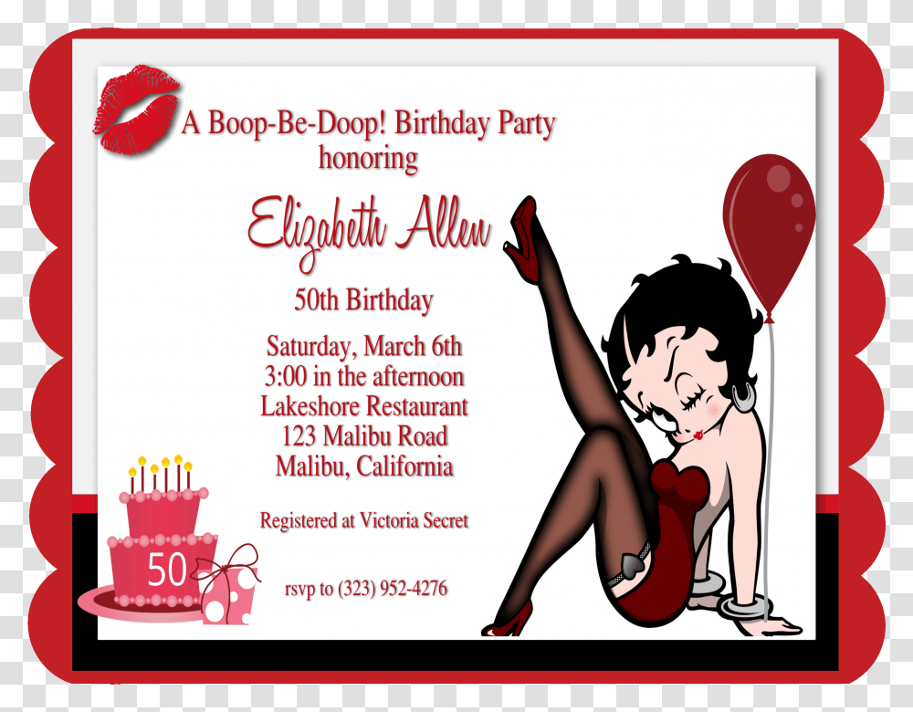 Betty Boop Invitations, Person, Human, Advertisement, Poster Transparent Png