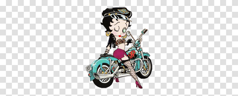 Betty Boop, Motorcycle, Vehicle, Transportation, Person Transparent Png