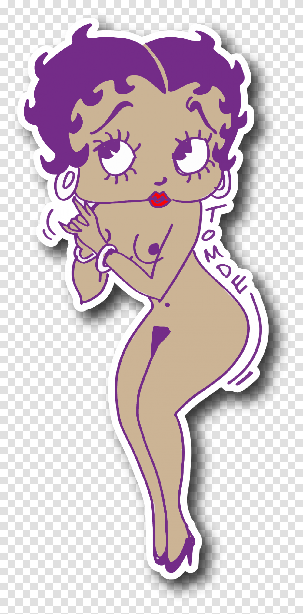 Betty Boop Pinup Sticker Cartoon, Purple, Animal, Drawing Transparent Png