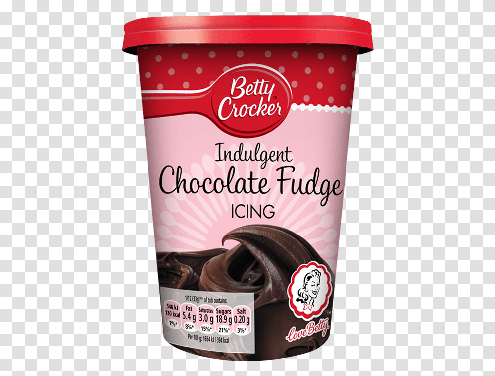 Betty Crocker Chocolate Fudge Icing, Label, Food, Plant Transparent Png