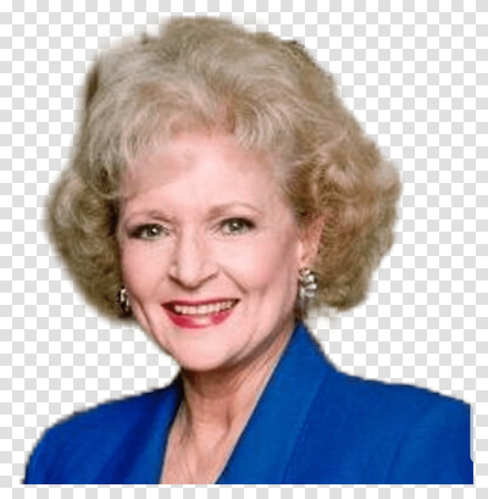 Bettywhite Goldengirls Rose Betty Rose Nylund Betty White, Person, Face, Female, Smile Transparent Png