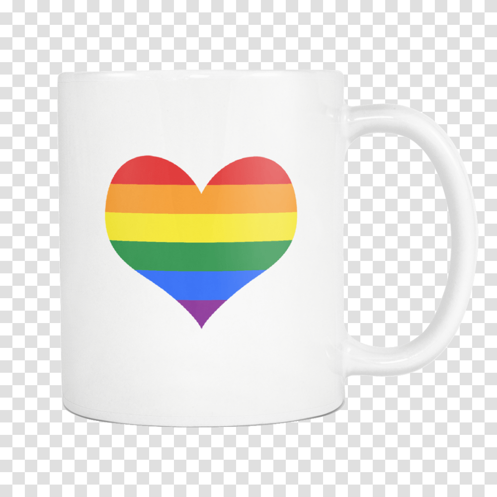 Between My Valentine Rainbow Heart Mug Be Loud Be Proud, Coffee Cup, Glass, Tape, Latte Transparent Png