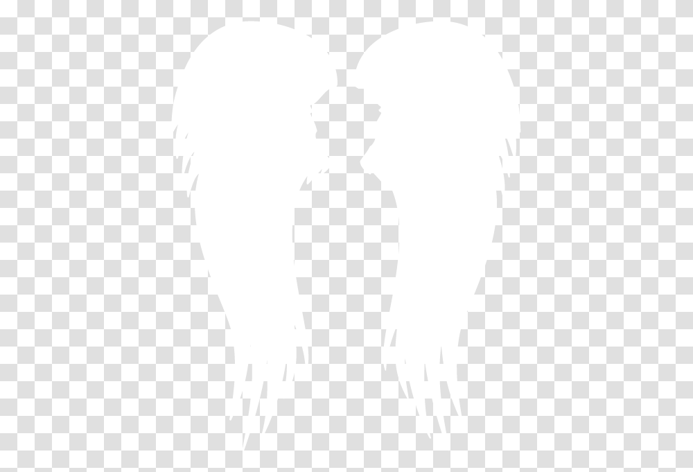 Between The Shape Of Two Angel Wings There Is A Silhouette Silhouette, White, Texture, White Board Transparent Png