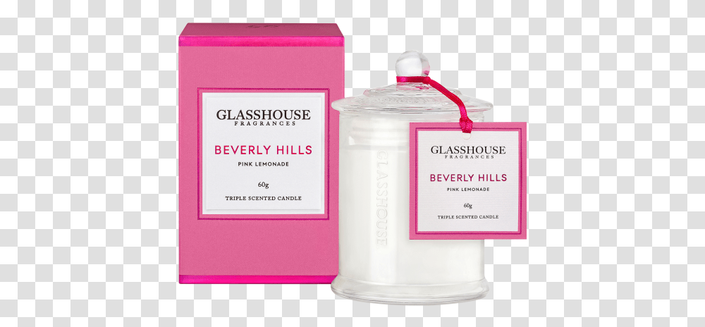 Beverly Hills Pink Lemonade Triple Scented Candle By Pink Lemonade Glasshouse Candle, Bottle, Beverage, Drink Transparent Png