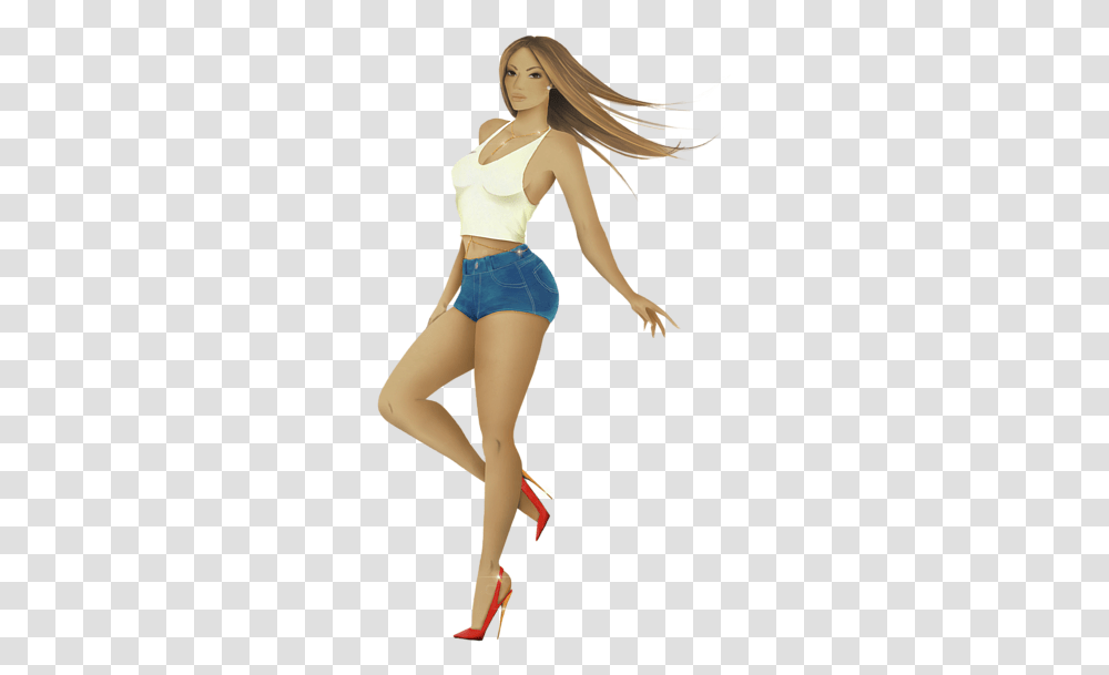 Beyonce Crazy In Love 3 Shower Curtain Girl, Shorts, Clothing, Female, Person Transparent Png