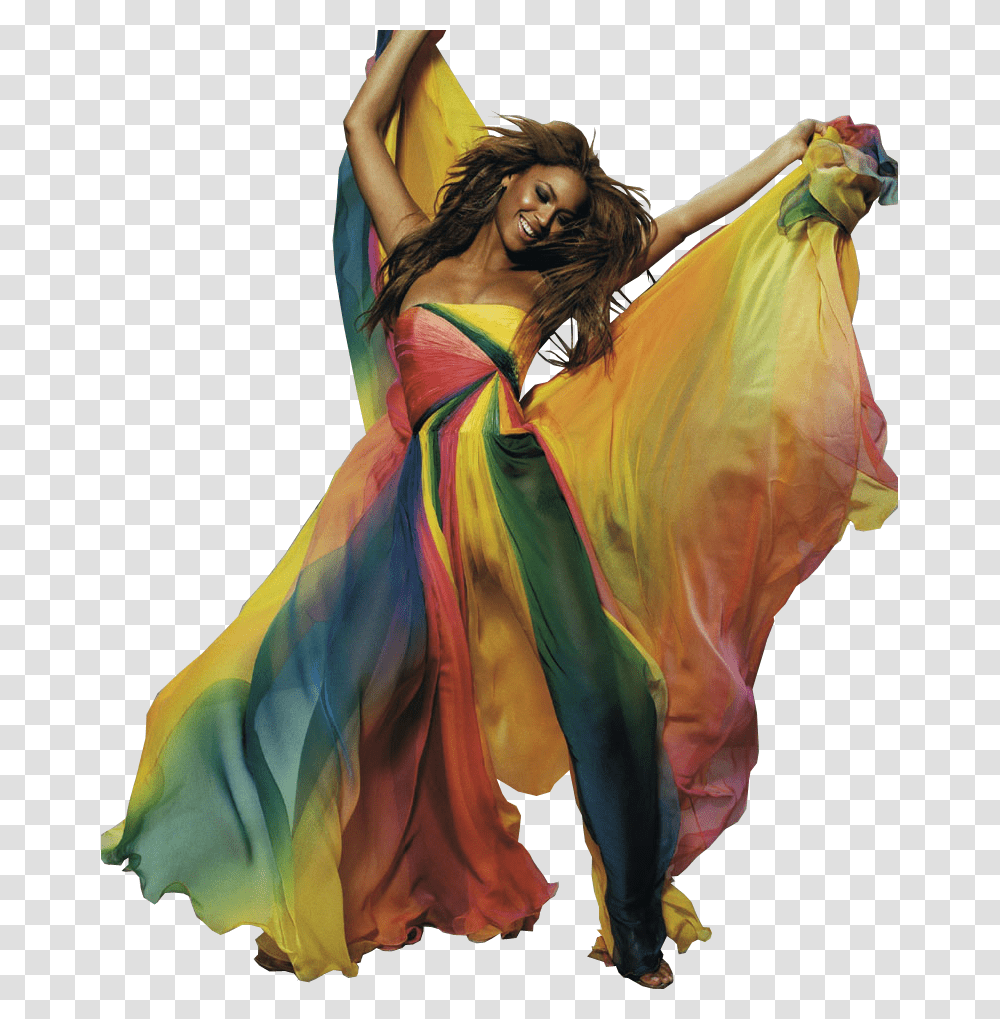 Beyonce Rainbow Dress, Dance Pose, Leisure Activities, Person Transparent Png