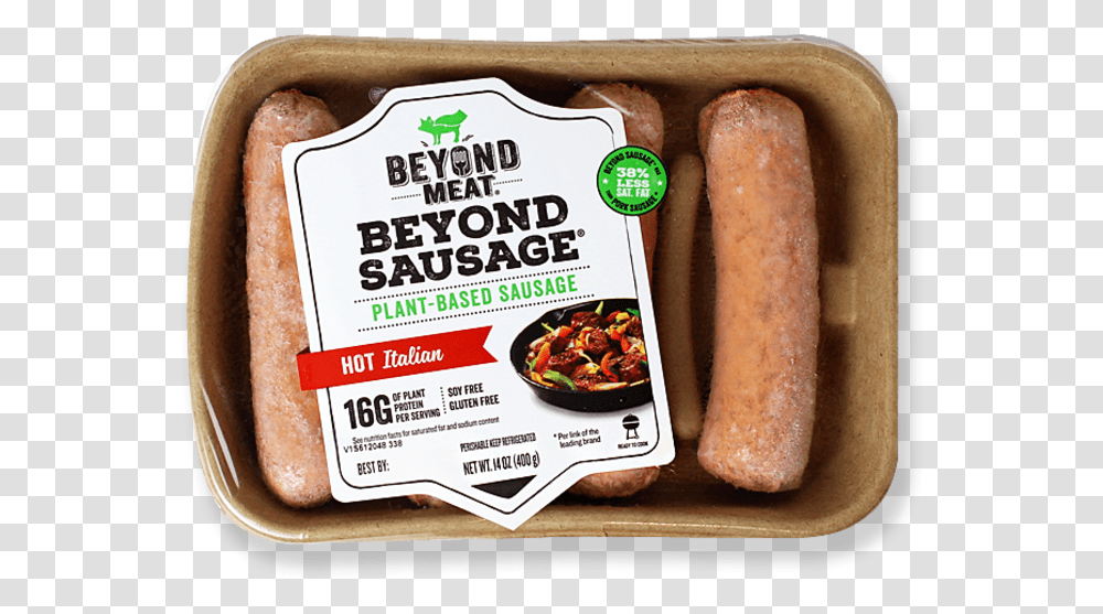 Beyond Meat Hot Italian Sausage, Bread, Food, Ketchup, Poster Transparent Png