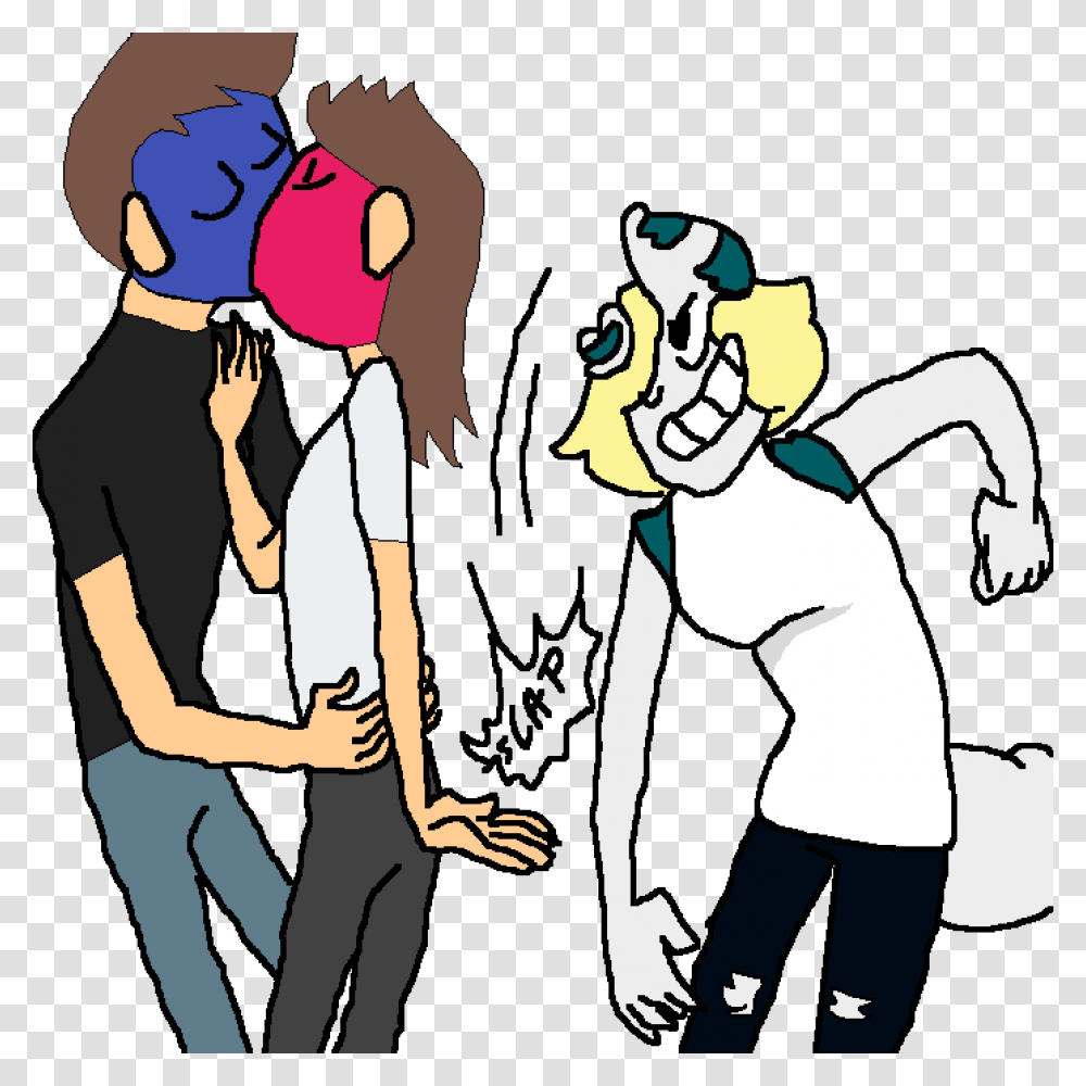 Bf And Gf Kiss Cartoon, Person, People, Pants Transparent Png