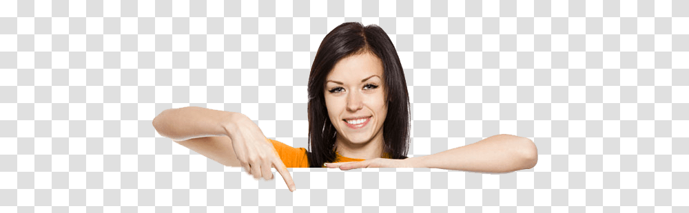 Bg Professional Tax Services Girl Point Down, Person, Female, Face, Text Transparent Png