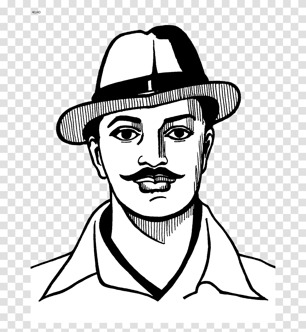 Bhagat Singh, Face, Person, Human, Stencil Transparent Png