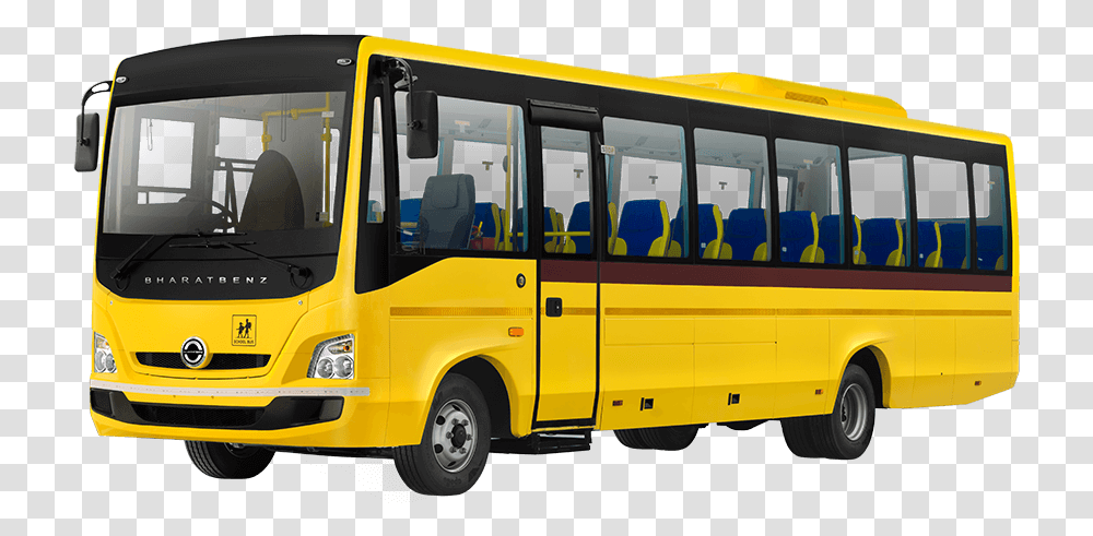 Bharatbenz School Bus, Vehicle, Transportation, Minibus, Van Transparent Png