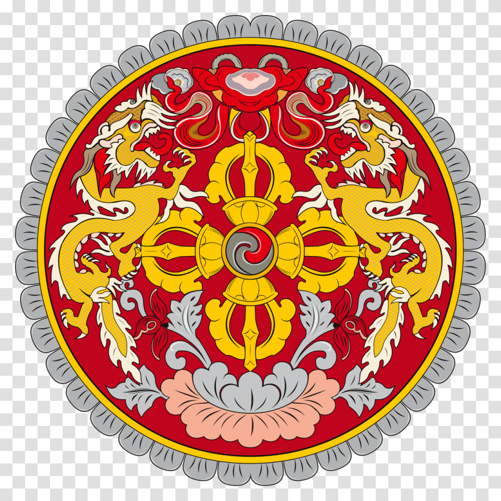 Bhutan Coat Of Arms, Rug, Pattern, Floral Design Transparent Png