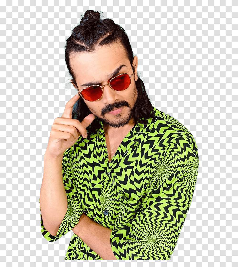 Bhuvan Bam Free Picture Real Short Hair Bhuvan Bam Hairstyle, Sunglasses, Accessories, Person, Face Transparent Png