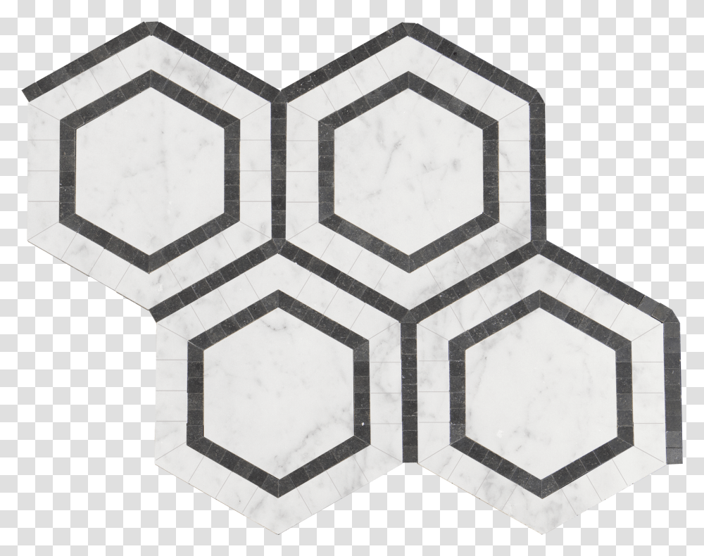 Bianco Gioia Marble Mosaic Tile Ovation Hexagon Wblack Lash Lift Lash Bomb, Rug, Snowflake, Pattern, Stencil Transparent Png
