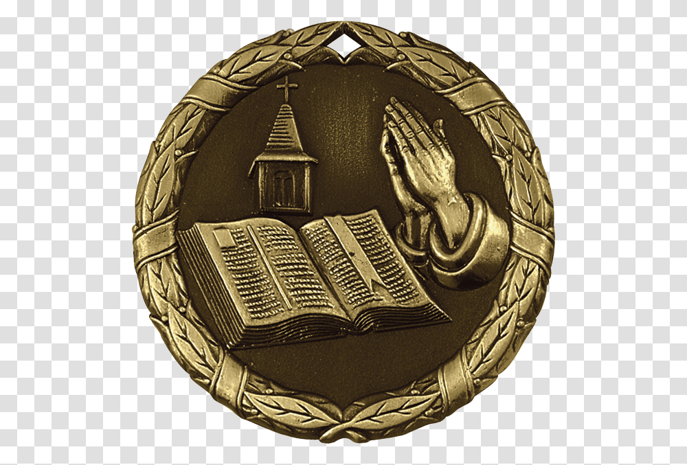 Bible Praying Hands Extreme MedallionData Rimg Emblem, Gold, Coin, Money, Backpack Transparent Png