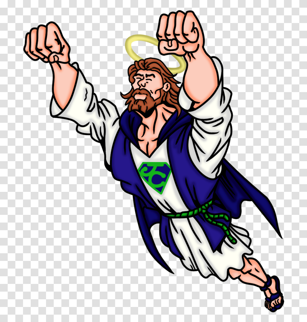 Bible Superhero Is Christianity Lord Jesus Clipart Jesus Hero, Hand, Person, Human, Martial Arts Transparent Png