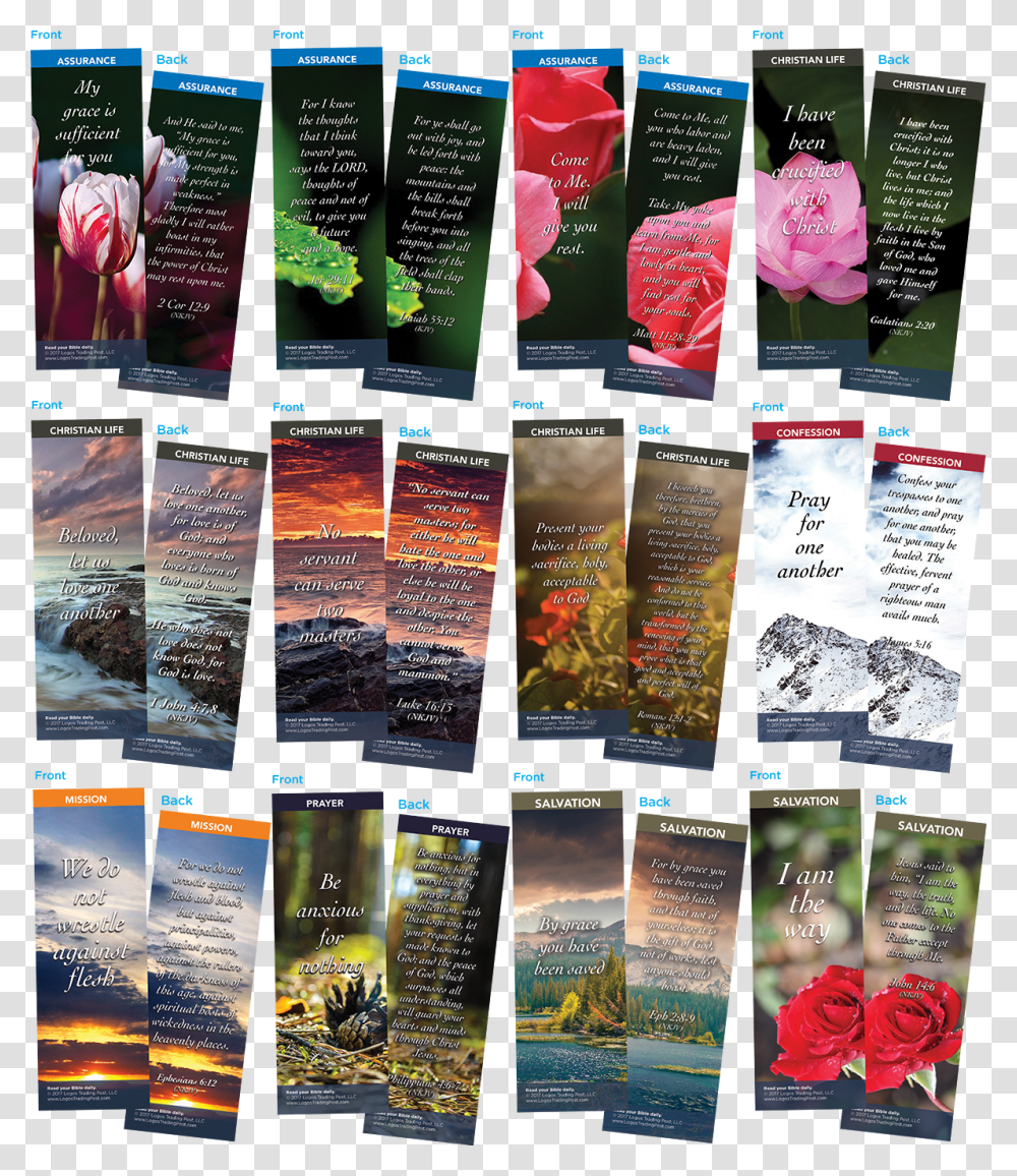 Bible Verse Bookmarks Variety Pack Of, Collage, Poster, Advertisement, Flyer Transparent Png