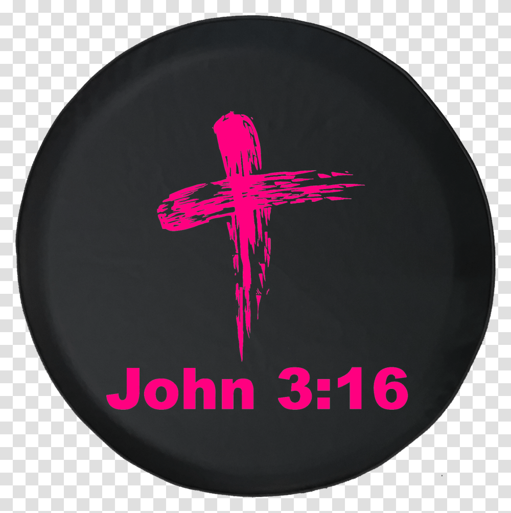 Bible Verse God Cross Jeep, Logo, Trademark, Frisbee Transparent Png
