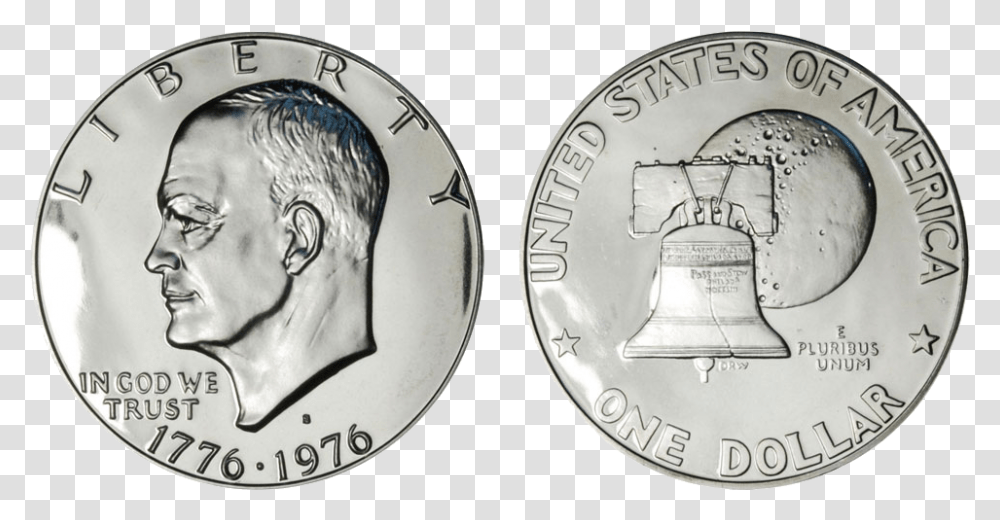 Bicentennial Eisenhower Dollar Coin Picture Eisenhower Bicentennial Dollar Type, Money, Nickel, Person, Human Transparent Png
