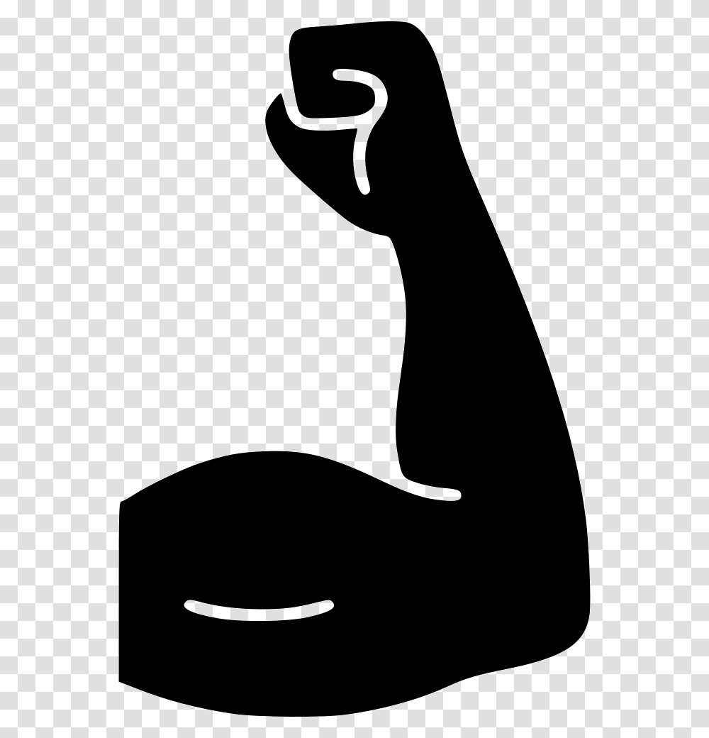 Bicep Workout Muscle Fitness Gym Workout Icon, Silhouette, Stencil, Cushion, Mammal Transparent Png