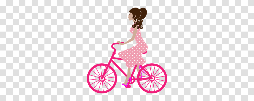 Bicycle Person, Female, Dress, Vehicle Transparent Png
