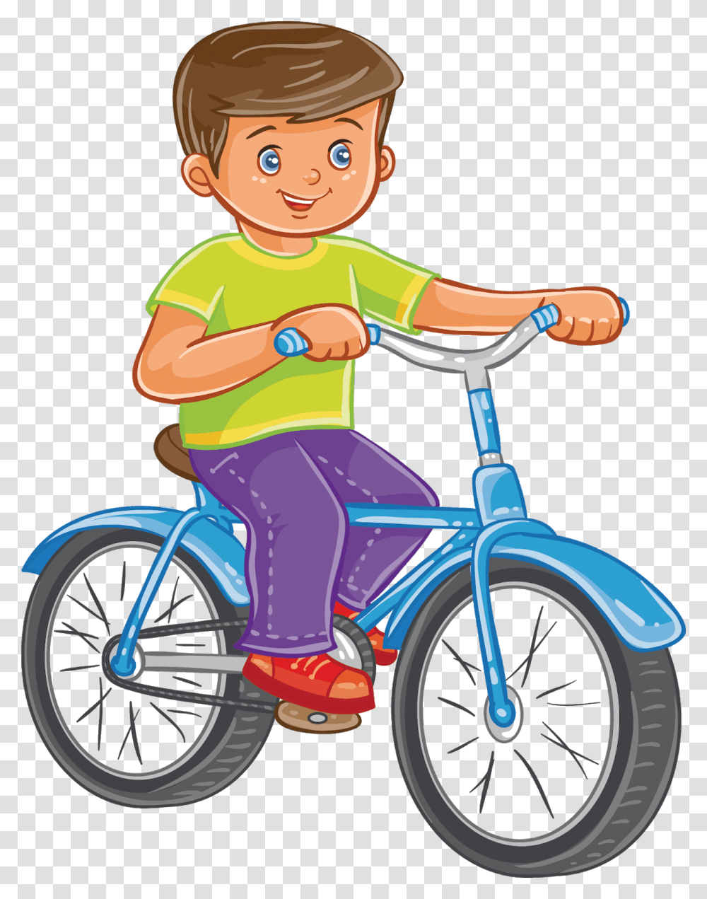 Bicycle Cartoon, Wheel, Machine, Vehicle, Transportation Transparent Png