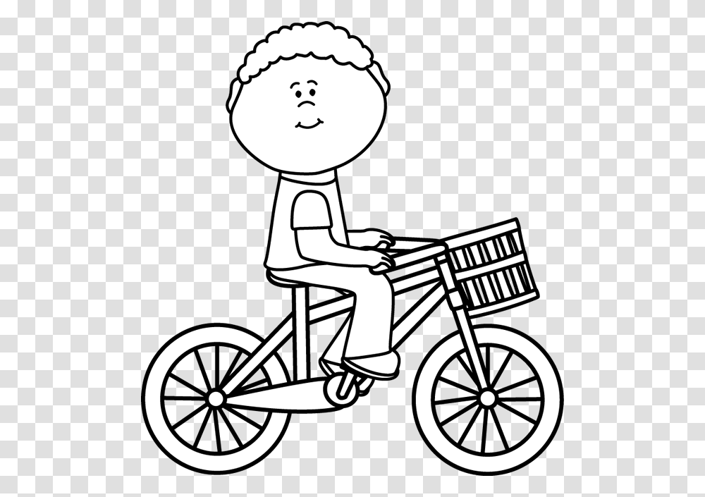 Bicycle Clip Art Black And White, Vehicle, Transportation, Bike, Cyclist Transparent Png