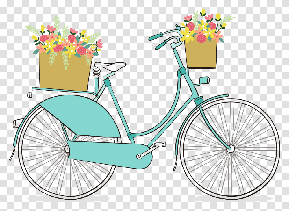 Bicycle Clipart Spring Cute Bicycle Clipart, Vehicle, Transportation, Bike, Wheel Transparent Png