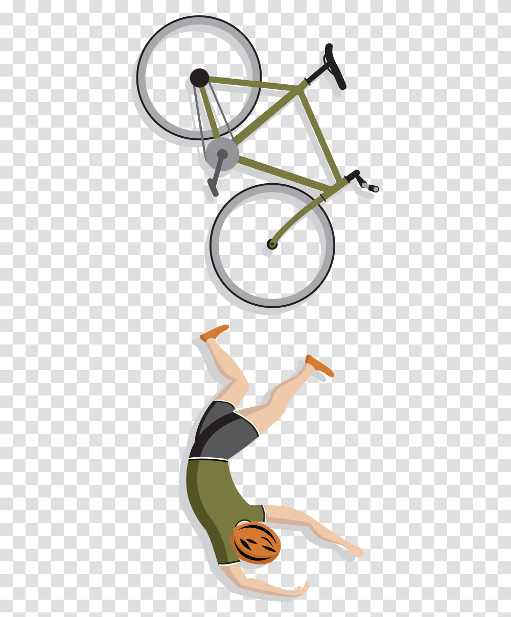 Bicycle Crashing Into Car Bike Cycle Accident, Person, Human, Leisure Activities, Hand Transparent Png